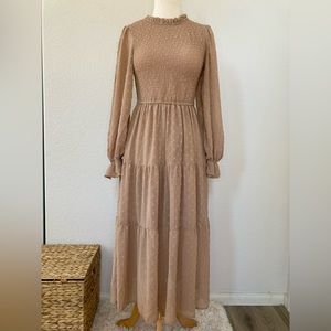 By the River- Small / tan dress